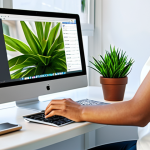Optimized Workspace**

"A bright and tidy workspace featuring a woman, fully clothed in professional attire, working at a desk. The desk includes a monitor displaying a task management tool (e.g., Trello, Asana), a plant, and a calming aromatherapy diffuser. Natural light streams in from a nearby window. Photo-realistic, perfect anatomy, correct proportions, well-formed hands, proper finger count, natural body proportions, safe for work, appropriate content, fully clothed, professional, family-friendly, modest clothing, detailed environment, soft lighting."

**
