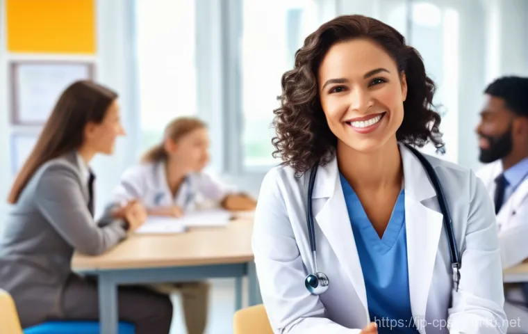 임상심리사 진로 상담 - A professional female clinical psychologist in her mid-30s, with a kind and empathetic expression. S...