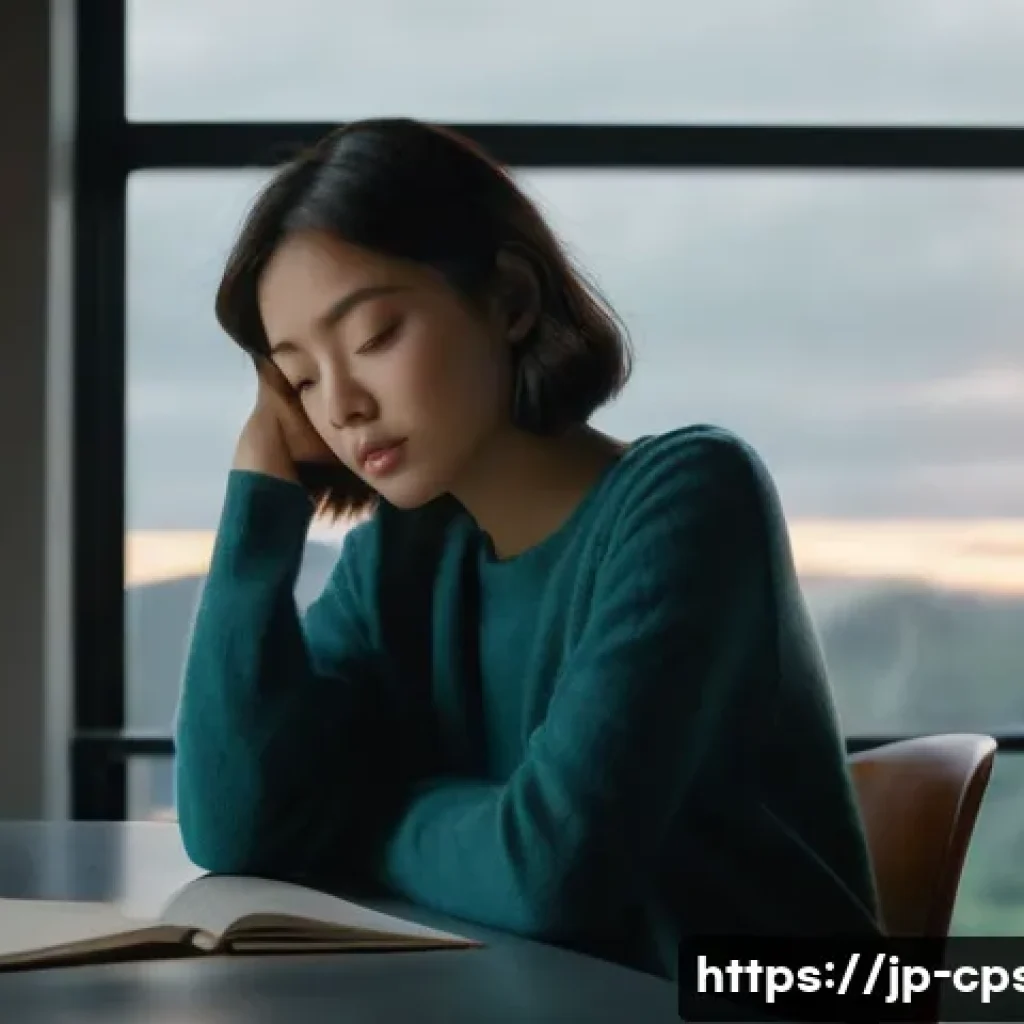 임상심리사 심리검사 실무 사례 - **Prompt:** A thoughtful young woman, aged 25-30, with a pensive expression, sits at a clean, minima...
